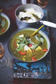 Thai Green Chicken Curry with Sticky Rice